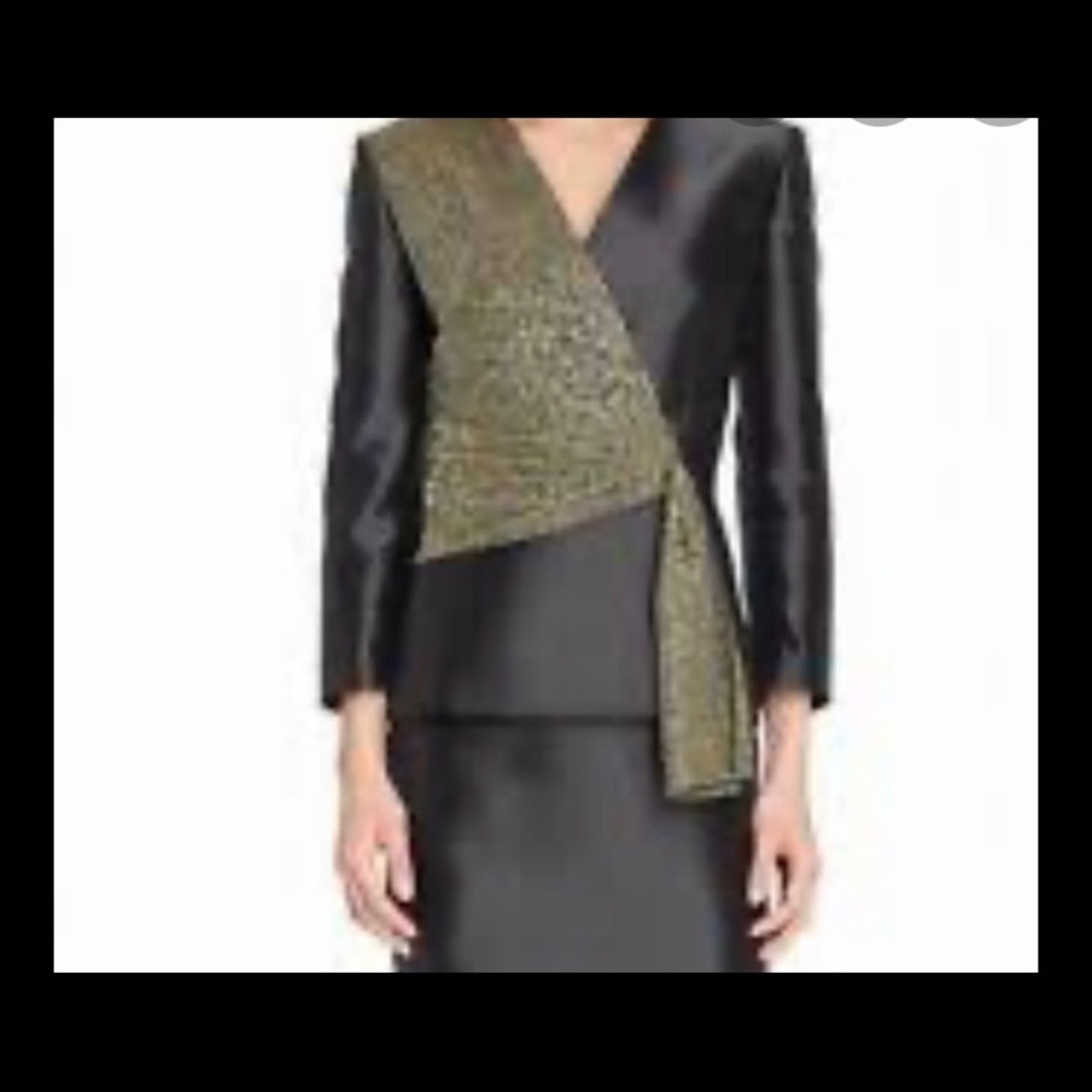 Tahari NWT metallic and black blazer. Size 8 - Picture 2 of 4